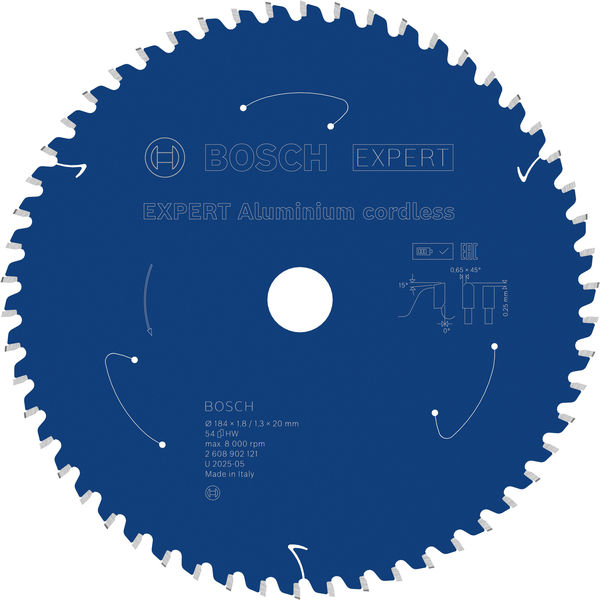 BOSCH EXPERT Aluminium Kreissägeblatt, 184x20 mm, Z54 BOSCH EXPERT Aluminium Kreissägeblatt, 184x20 mm, Z54
