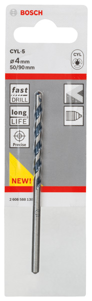 BOSCH Betonbohrer CYL-5, Blue Granite, 4 x 50 x 90 mm BOSCH Betonbohrer CYL-5, Blue Granite, 4 x 50 x 90 mm