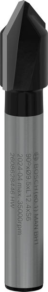 BOSCH PRO V-Nutfräser, 90° x Ø 9,5, Schaft 6 mm