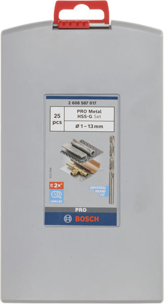 BOSCH 25-teiliges HSS-G ProBox Metallbohrer-Set, DIN 338, 135°, 1–13 mm