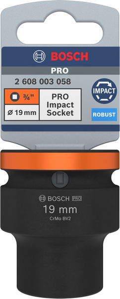 BOSCH PRO Impact Steckschlüsselsatz, 3/4", 19 mm, Standard
