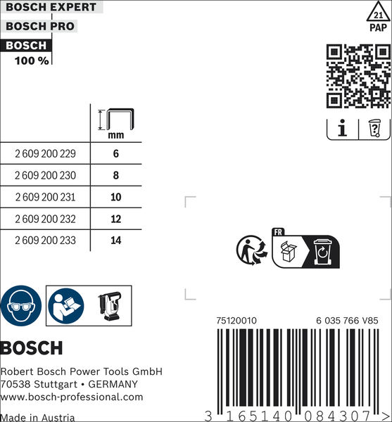 BOSCH Flachdrahtklammer Typ 57 / 10,6 x 1,25 x 8 mm 1.000 Stk.