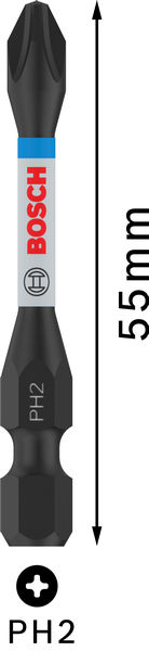 BOSCH PRO Phillips Impact Bit, PH2, 55 mm, 2-tlg.