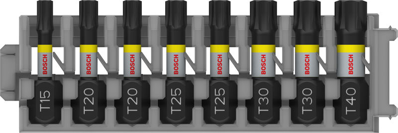 BOSCH PRO Torx Impact Bit Set, T15; T20(x2); T25(x2); T30(x2); T40, 25 mm, 8-tlg.
