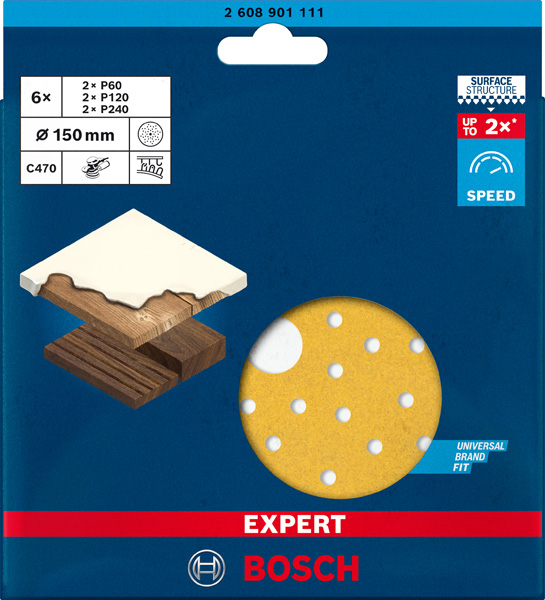 BOSCH EXPERT C470 Schleifscheibe Set, 150mm, K60-240, Multilochung, 6-tlg. BOSCH EXPERT C470 Schleifscheibe Set, 150mm, K60-240, Multilochung, 6-tlg.
