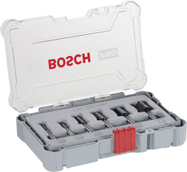BOSCH PRO Nutfräser-Set, Schaft 6 mm, 6-tlg