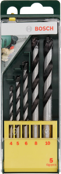 BOSCH Betonbohrer-Set, HM, 5-teilig, 4 - 10 mm