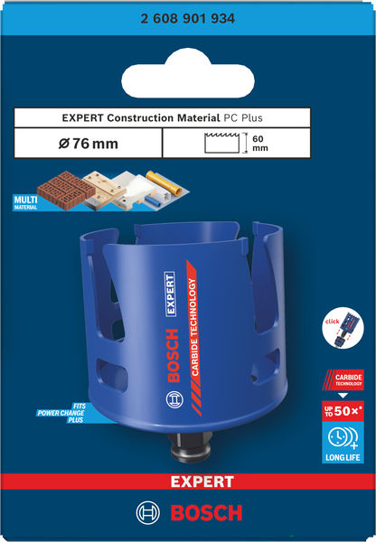 BOSCH EXPERT Construction Material Power Change Plus Lochsäge, 76 x 60 mm BOSCH EXPERT Construction Material Power Change Plus Lochsäge, 76 x 60 mm