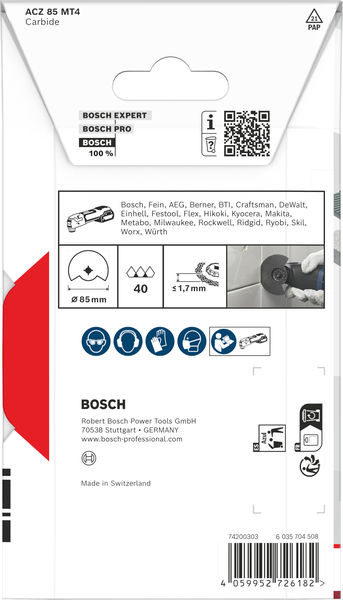 BOSCH ACZ 85 MT4 Multi Material Segmentsägeblatt, Starlock, 85 mm
