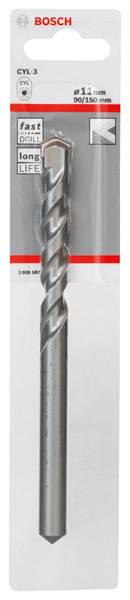 BOSCH Betonbohrer CYL-3, 11 x 90 x 150 mm, d 10 mm, 1er-Pack BOSCH Betonbohrer CYL-3, 11 x 90 x 150 mm, d 10 mm, 1er-Pack
