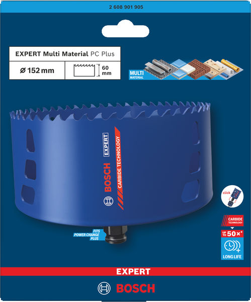 BOSCH EXPERT Multi Material Power Change Plus-Lochsäge, 152 x 60 mm BOSCH EXPERT Multi Material Power Change Plus-Lochsäge, 152 x 60 mm