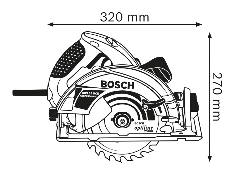 BOSCH Handkreissäge GKS 65 GCE + FSN 1400