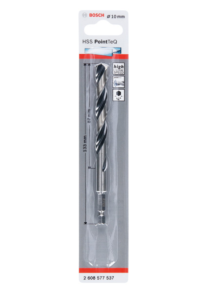 BOSCH HSS PointTeQ Sechskantbohrer 10,0 mm