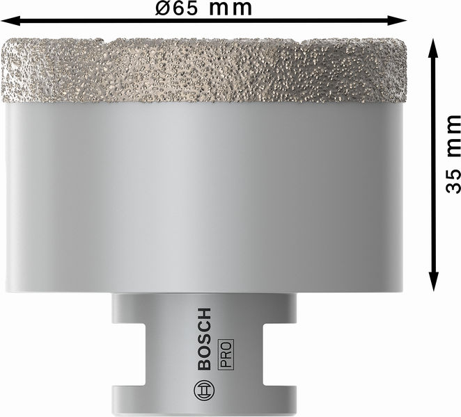 BOSCH PRO Ceramic Trockenbohrkrone, 65 x 35 x 14 mm