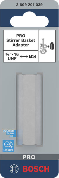BOSCH PRO Rührkorb Adapter, M14 auf 5/8"-16 UN-2a-Innengewinde BOSCH PRO Rührkorb Adapter, M14 auf 5/8"-16 UN-2a-Innengewinde