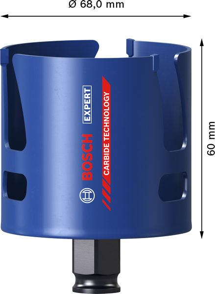 BOSCH EXPERT Construction Material Power Change Plus Lochsäge, 68 x 60 mm