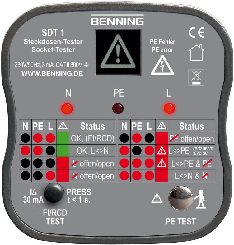 BENNING Steckdosentester SDT 1 Benning