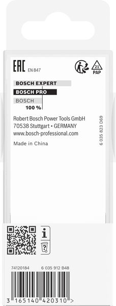 BOSCH PRO Nutfräser, zweischneidig, Ø 20 x L 40, Schaft 12 mm