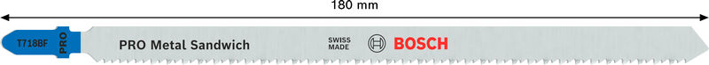 BOSCH PRO Metal Sandwich T718BF Stichsägeblatt, 180 mm, 5-tlg.