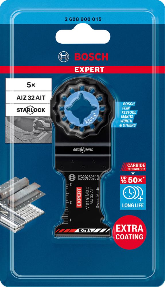 BOSCH EXPERT MetalMax AIZ 32 AIT Blatt für Multifunktionswerkzeuge, 40 x 32 mm, 5 Stück