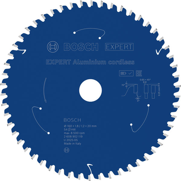 BOSCH EXPERT Aluminium Kreissägeblatt, 160x20 mm, Z54 BOSCH EXPERT Aluminium Kreissägeblatt, 160x20 mm, Z54