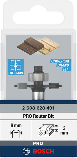 BOSCH PRO Nutfräser, L 3", Schaft 3 mm