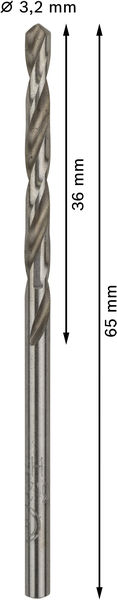 BOSCH Metallbohrer DIN 338 HSS-G 3,2 mm, 10/Pack