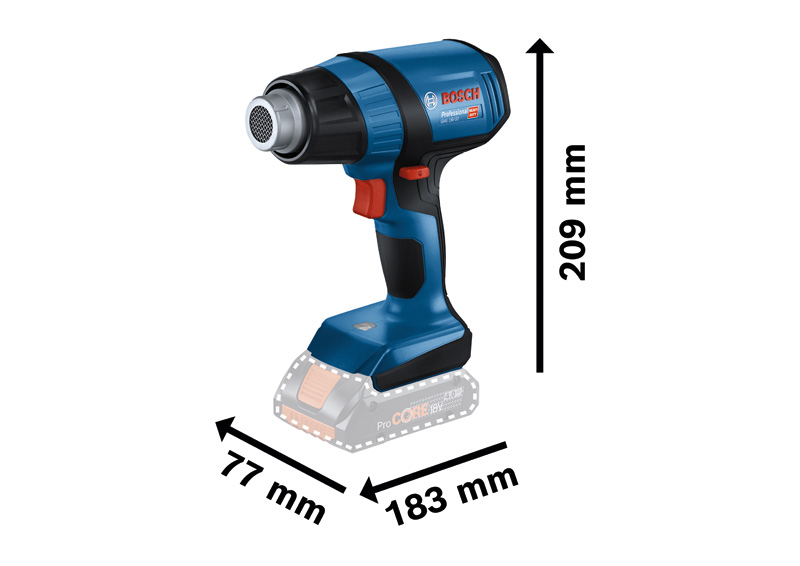 BOSCH Akku-Heißluftgebläse GHG 18V-50 im Karton