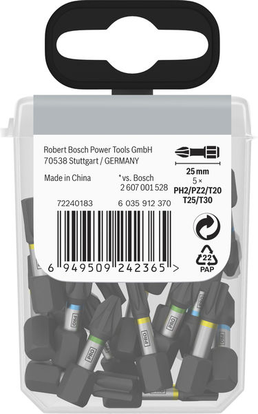 BOSCH PRO Impact Bit Set, 25 mm, Display, 10 x 25-tlg BOSCH PRO Impact Bit Set, 25 mm, Display, 10 x 25-tlg