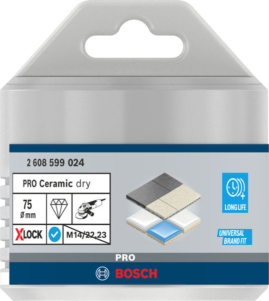 BOSCH PRO Ceramic dry Trockenbohrkrone, 75 x 35 mm, X-Lock