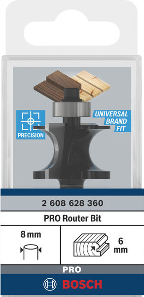 BOSCH PRO Halbstabfräser, R 6, Schaft 8 mm BOSCH PRO Halbstabfräser, R 6, Schaft 8 mm