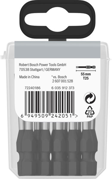 BOSCH PRO Torx Impact Bit, T25, 55 mm, 15-tlg.