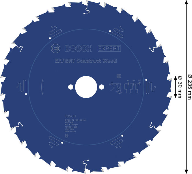BOSCH EXPERT Construct Wood Kreissägeblatt, 235x2,2/1,6x30 mm, Z30