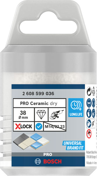 BOSCH PRO Ceramic dry Trockenbohrkrone, 38 x 35 mm, X-Lock BOSCH PRO Ceramic dry Trockenbohrkrone, 38 x 35 mm, X-Lock