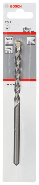 BOSCH Betonbohrer CYL-3, 8 x 90 x 150 mm, 1er-Pack