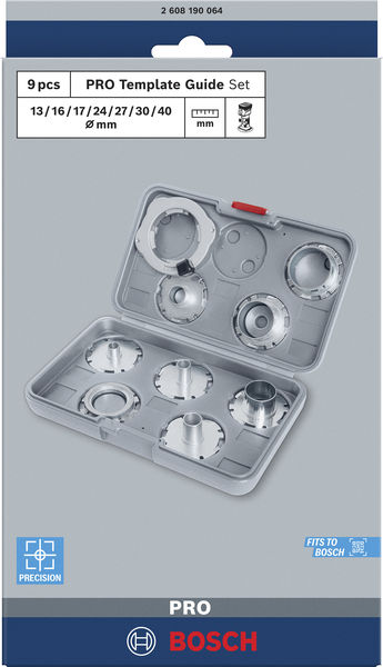 BOSCH PRO Kopierhülsen Set, metrisch, für Fräsen, 9-tlg.