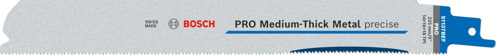 BOSCH PRO Medium-Thick Metal precise S1137BEF Säbelsägeblatt, 1,1x25x225 mm, 5-tlg. BOSCH PRO Medium-Thick Metal precise S1137BEF Säbelsägeblatt, 1,1x25x225 mm, 5-tlg.