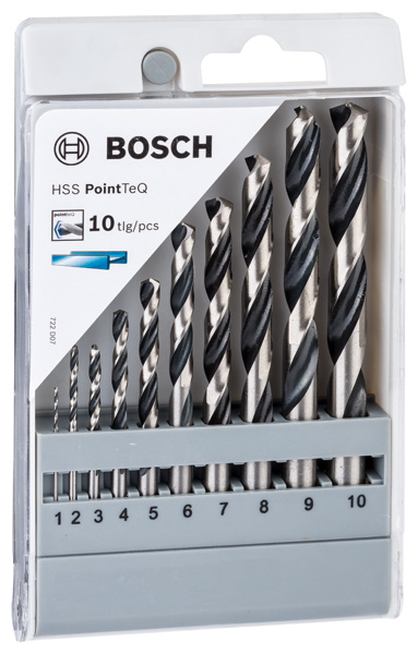 BOSCH HSS-Spiralbohrer-Set PointTeQ, 10-tlg., 1-10 mm BOSCH HSS-Spiralbohrer-Set PointTeQ, 10-tlg., 1-10 mm