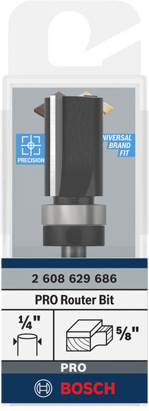 BOSCH PRO Bündigfräser, obenliegendes Führungskugellager, Ø 5/8" x L 1", Schaft 1/4"