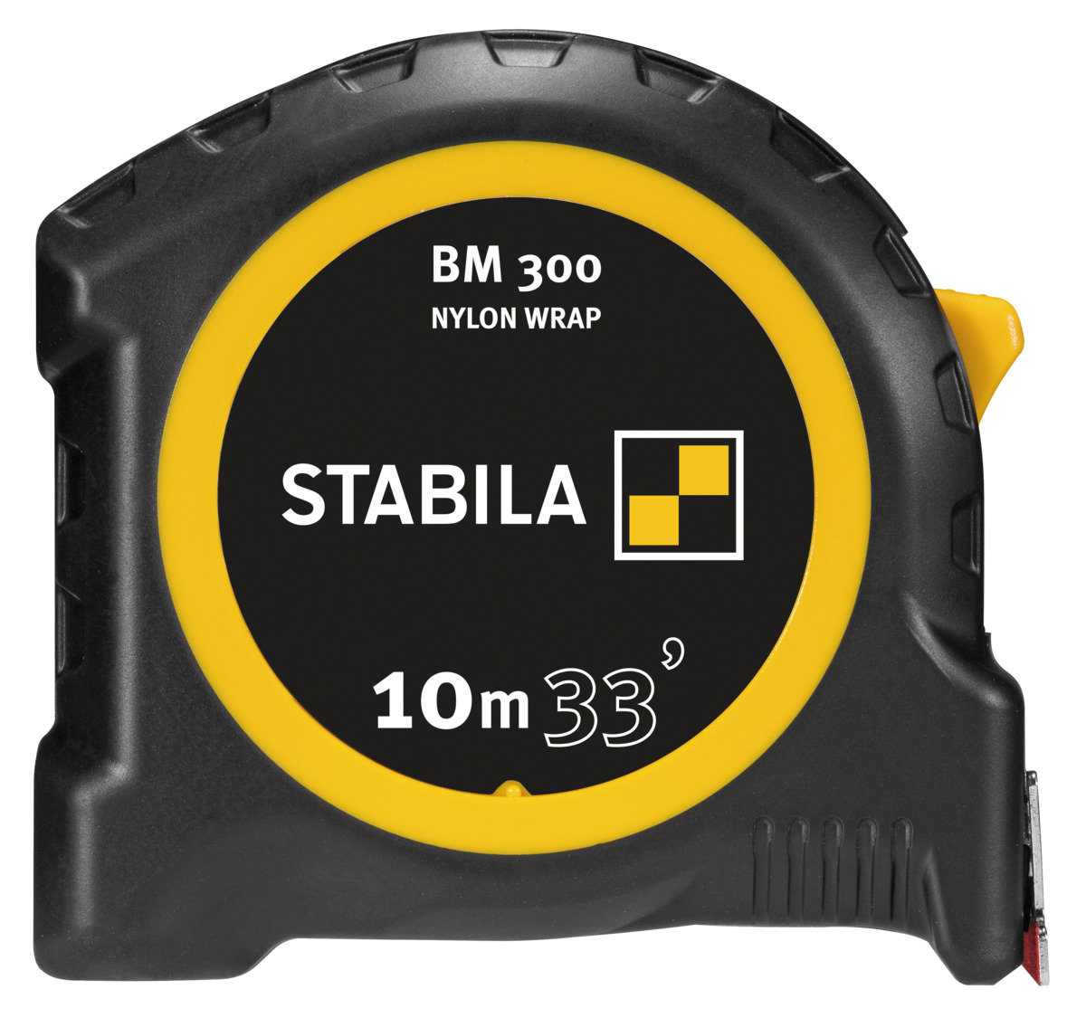 STABILA Taschenbandmaß BM 300, 10 m (33'), Maßband mit doppelseitiger cm/inch-Skala, bruchsicheres PC/ABS-Gehäuse, SPIKES-Haken, Stahlband mit NYLON-WRAP-Ummantelung, Gürtel-Clip, MID-Genauigkeit STABILA Taschenbandmaß BM 300, 10 m (33'), Maßband mit doppelseitiger cm/inch-Skala, bruchsicheres PC/ABS-Gehäuse, SPIKES-Haken, Stahlband mit NYLON-WRAP-Ummantelung, Gürtel-Clip, MID-Genauigkeit