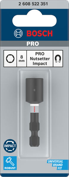 BOSCH PRO Nutsetter Impact Bit, 8 x 50 mm