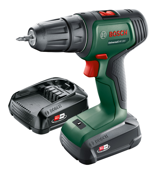 BOSCH Akku-Bohrschrauber UniversalDrill 18V, 2x Akku PBA 18V 1.5Ah BOSCH Akku-Bohrschrauber UniversalDrill 18V, 2x Akku PBA 18V 1.5Ah