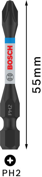 BOSCH PRO Phillips Impact Bit, PH2, 55 mm, 5-tlg.
