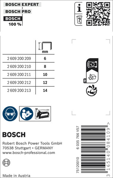 BOSCH Feindrahtklammern, Typ 53/8