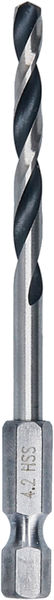 BOSCH Metal HSS Spiralbohrer, 4,2 x 43 x 83 mm, HEX 1/4“ Schaft