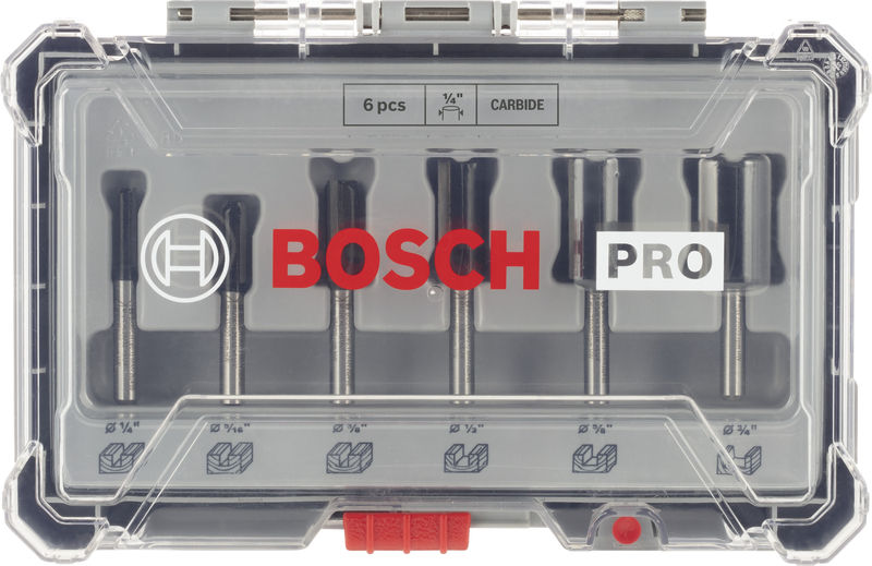 BOSCH PRO Nutfräser-Set, Schaft 1/4", 6-tlg