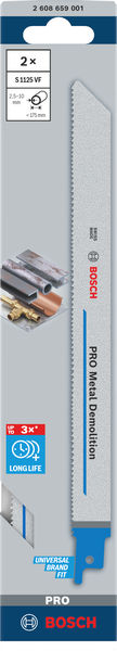 BOSCH PRO Metal Demolition S1125VF Säbelsägeblatt, 1,25 x 19 x 225 mm, 2-tlg.