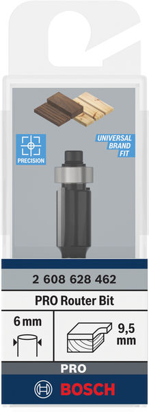 BOSCH PRO Bündigfräser mit untenlieg. Führungskugellager, Ø 9,5 x L 13,7, Schaft 6 mm