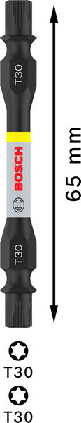 BOSCH PRO Impact Schrauberbit mit Doppelklingen und Pick and Click-Einsätzen, T30,65mm BOSCH PRO Impact Schrauberbit mit Doppelklingen und Pick and Click-Einsätzen, T30,65mm