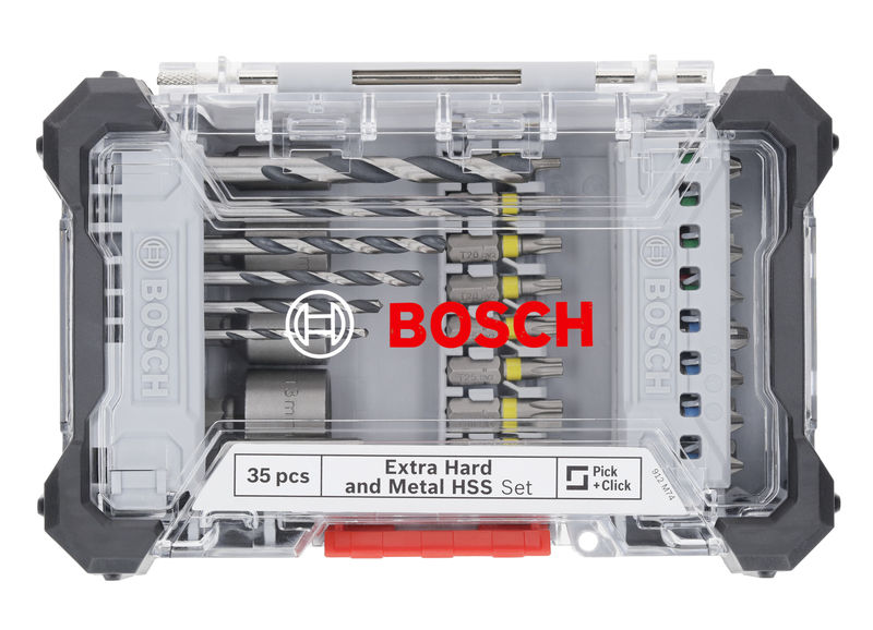 BOSCH Extra Hard Schrauberbit- und Metal HSS Bohrer-Set, 35-tlg. BOSCH Extra Hard Schrauberbit- und Metal HSS Bohrer-Set, 35-tlg.